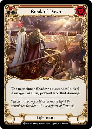 Break of Dawn (Red) (DTD100) [Dusk till Dawn] Rainbow Foil - Deck Out Gaming