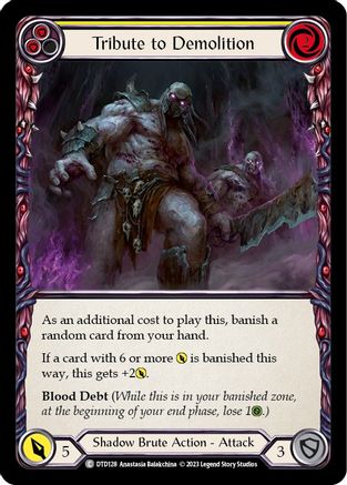 Tribute to Demolition (Yellow) (DTD128) [Dusk till Dawn] Rainbow Foil - Deck Out Gaming