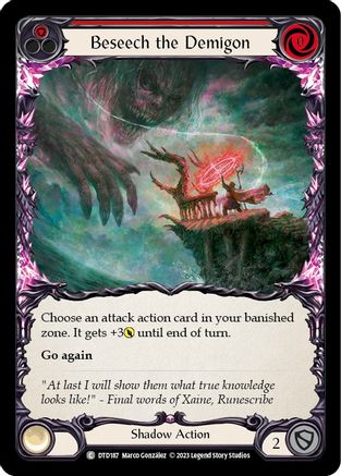 Beseech the Demigon (Red) (DTD187) [Dusk till Dawn] Rainbow Foil - Deck Out Gaming