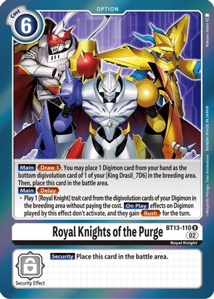 Royal Knights of the Purge (BT13-110) [Versus Royal Knights] Foil - Deck Out Gaming