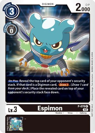 Espimon - P-078 (Versus Royal Knight Booster Pre-Release) (P-078) [Digimon Promotion Cards] - Deck Out Gaming