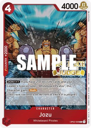 Jozu (Judge) (OP02-008) [One Piece Promotion Cards] Foil - Deck Out Gaming