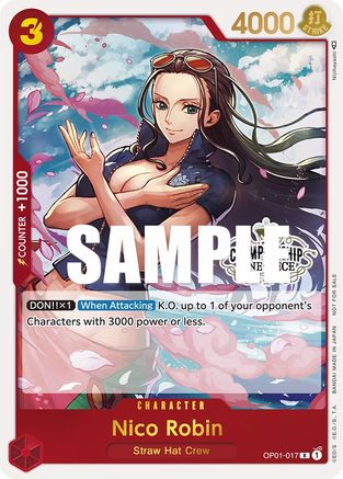 Nico Robin (Store Championship Participation Pack) (OP01-017) [One Piece Promotion Cards] Foil - Deck Out Gaming