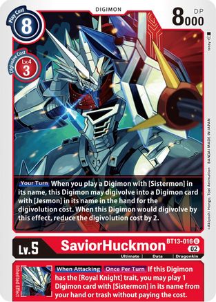 SaviorHuckmon (BT13-016) [Versus Royal Knights] - Deck Out Gaming