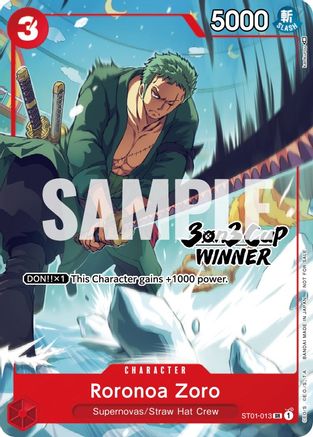 Roronoa Zoro (3-on-3 Cup) [Winner] (ST01-013) [One Piece Promotion Cards]