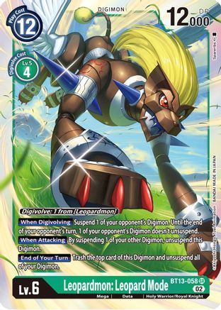 Leopardmon: Leopard Mode (BT13-058) [Versus Royal Knights] Foil - Deck Out Gaming