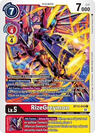 RizeGreymon (BT13-015) [Versus Royal Knights] - Deck Out Gaming