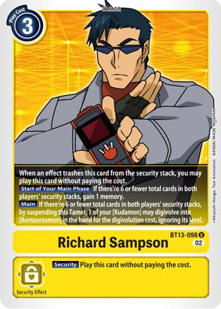 Richard Sampson (BT13-098) [Versus Royal Knights] - Deck Out Gaming