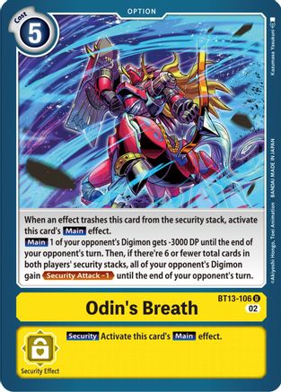 Odin's Breath (BT13-106) [Versus Royal Knights] - Deck Out Gaming