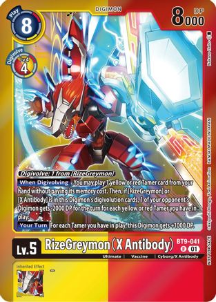 RizeGreymon (X Antibody) (Event Pack 5) (BT9-041) [X Record] Foil - Deck Out Gaming