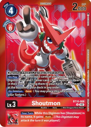 Shoutmon (Event Pack 5) (BT10-008) [Xros Encounter] Foil - Deck Out Gaming