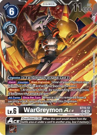 WarGreymon ACE (Box Topper) (ST15-12) [Versus Royal Knights] Foil - Deck Out Gaming