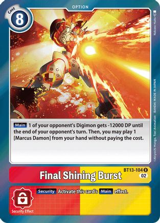 Final Shining Burst (BT13-104) [Versus Royal Knights] Foil - Deck Out Gaming