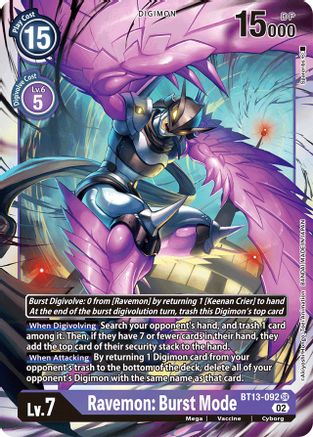 Ravemon: Burst Mode (BT13-092) [Versus Royal Knights] Foil - Deck Out Gaming