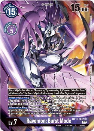 Ravemon: Burst Mode (Alternate Art) (BT13-092) [Versus Royal Knights] Foil - Deck Out Gaming