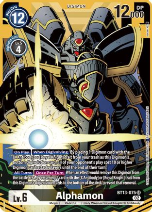 Alphamon (Alternate Art) (BT13-075) [Versus Royal Knights] Foil - Deck Out Gaming