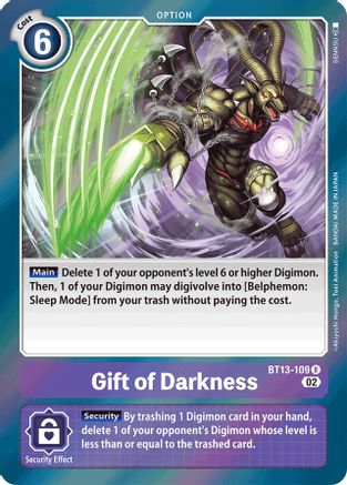 Gift of Darkness (BT13-109) [Versus Royal Knights] Foil - Deck Out Gaming