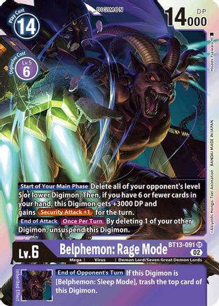 Belphemon: Rage Mode (BT13-091) [Versus Royal Knights] Foil - Deck Out Gaming