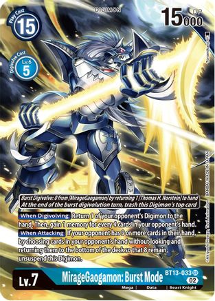 MirageGaogamon: Burst Mode (Alternate Art) (BT13-033) [Versus Royal Knights] Foil - Deck Out Gaming