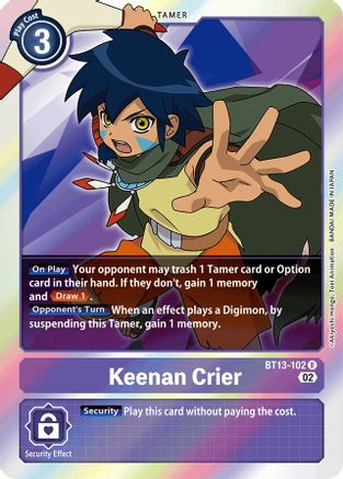 Keenan Crier (BT13-102) [Versus Royal Knights] Foil - Deck Out Gaming