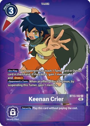 Keenan Crier (Box Topper) (BT13-102) [Versus Royal Knights] Foil - Deck Out Gaming