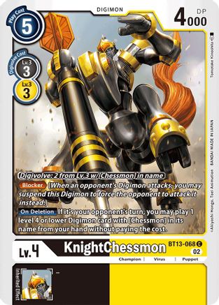 KnightChessmon BT13-068 (BT13-068) [Versus Royal Knights] - Deck Out Gaming