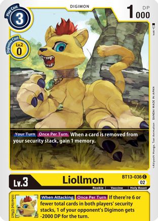 Liollmon (BT13-036) [Versus Royal Knights] - Deck Out Gaming