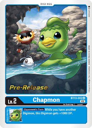 Chapmon (BT13-002) [Versus Royal Knights Pre-Release Cards] Foil - Deck Out Gaming