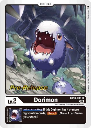 Dorimon (BT13-005) [Versus Royal Knights Pre-Release Cards] Foil - Deck Out Gaming