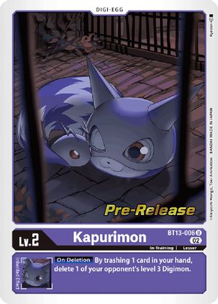 Kapurimon (BT13-006) [Versus Royal Knights Pre-Release Cards] Foil - Deck Out Gaming