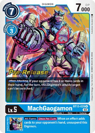 MachGaogamon (BT13-029) [Versus Royal Knights Pre-Release Cards] Foil - Deck Out Gaming