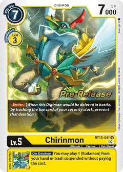 Chirinmon (BT13-041) [Versus Royal Knights Pre-Release Cards] Foil - Deck Out Gaming