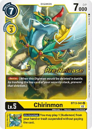 Chirinmon (BT13-041) [Versus Royal Knights Pre-Release Cards] Foil - Deck Out Gaming