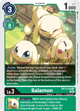 Salamon (BT13-048) [Versus Royal Knights Pre-Release Cards] Foil - Deck Out Gaming