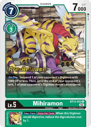 Mihiramon (BT13-053) [Versus Royal Knights Pre-Release Cards] Foil - Deck Out Gaming