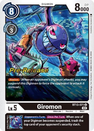 Giromon (BT13-071) [Versus Royal Knights Pre-Release Cards] Foil - Deck Out Gaming