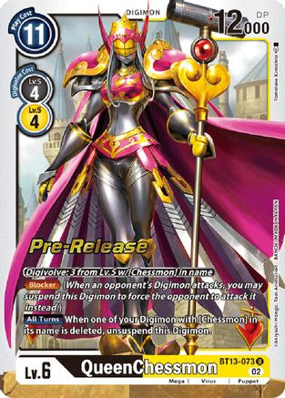 QueenChessmon (BT13-073) [Versus Royal Knights Pre-Release Cards] Foil - Deck Out Gaming