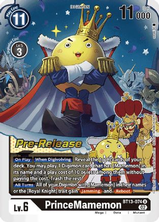 PrinceMamemon (BT13-074) [Versus Royal Knights Pre-Release Cards] Foil - Deck Out Gaming