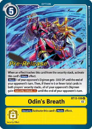 Odin's Breath (BT13-106) [Versus Royal Knights Pre-Release Cards] Foil - Deck Out Gaming