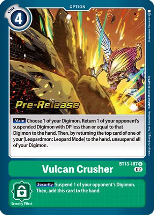 Vulcan Crusher (BT13-107) [Versus Royal Knights Pre-Release Cards] Foil - Deck Out Gaming