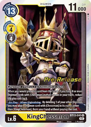 KingChessmon (BT13-045) [Versus Royal Knights Pre-Release Cards] Foil - Deck Out Gaming