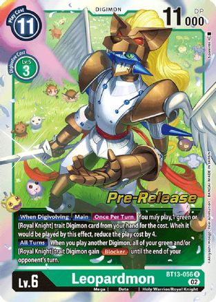 Leopardmon (BT13-056) [Versus Royal Knights Pre-Release Cards] Foil - Deck Out Gaming