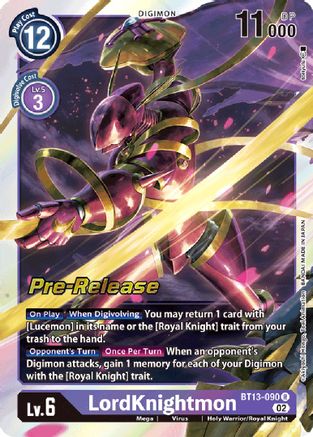 LordKnightmon (BT13-090) [Versus Royal Knights Pre-Release Cards] Foil - Deck Out Gaming