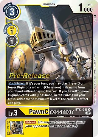 PawnChessmon - BT13-035 (BT13-035) [Versus Royal Knights Pre-Release Cards] Foil