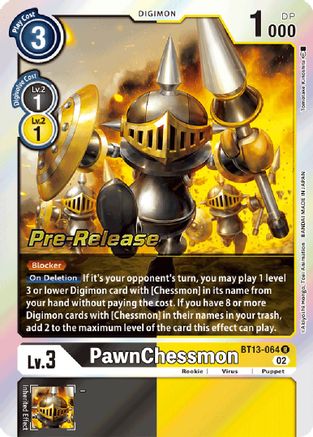 PawnChessmon - BT13-064 (BT13-064) [Versus Royal Knights Pre-Release Cards] Foil
