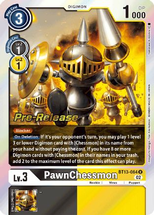 PawnChessmon - BT13-064 (BT13-064) [Versus Royal Knights Pre-Release Cards] Foil - Deck Out Gaming