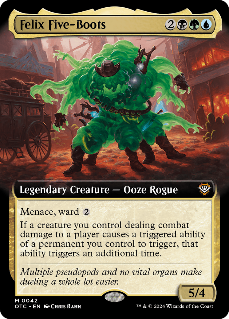 Felix Five-Boots (Extended Art) (42) [Outlaws of Thunder Junction Commander] foil - Deck Out Gaming