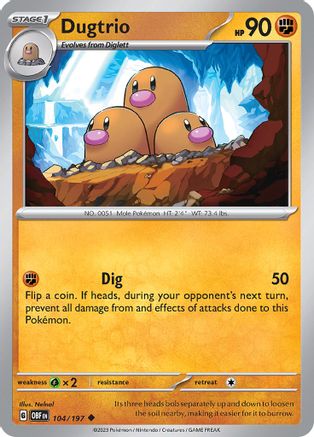 Dugtrio (104) [SV03: Obsidian Flames] - Deck Out Gaming