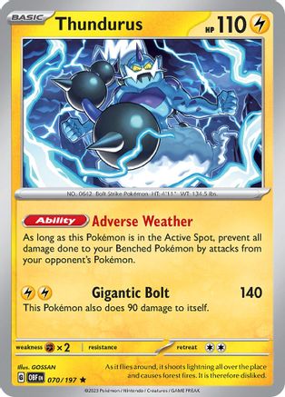 Thundurus (70) [SV03: Obsidian Flames] Holofoil - Deck Out Gaming