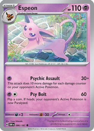Espeon (86) [SV03: Obsidian Flames] - Deck Out Gaming